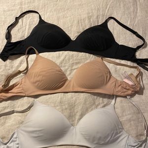 Victoria Secret Bras- black in 34DDD, nude in 34DD and white in 34DDD.